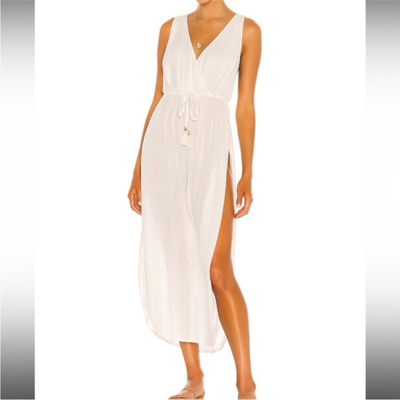 L*Space Kenzie Magic Hour Cover-Up Dress in Cream Metallic - Size XS - Picture 4 of 11